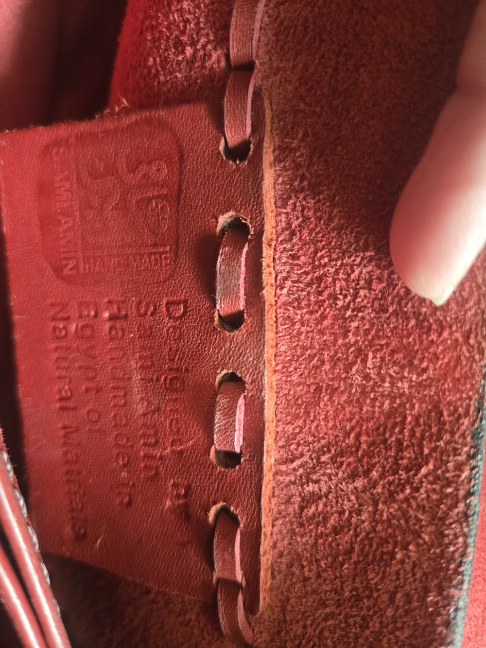 Sami Amin Egyptian Red Leather Handbag Interior - Deep Red